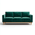 Divano 3 posti verde smeraldo in velluto di poliestere rettangolare 210 x 85 x 86 cm