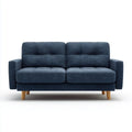 Divano 2 posti blu scuro 160 x 85 x 88 cm in poliestere forma rettangolare