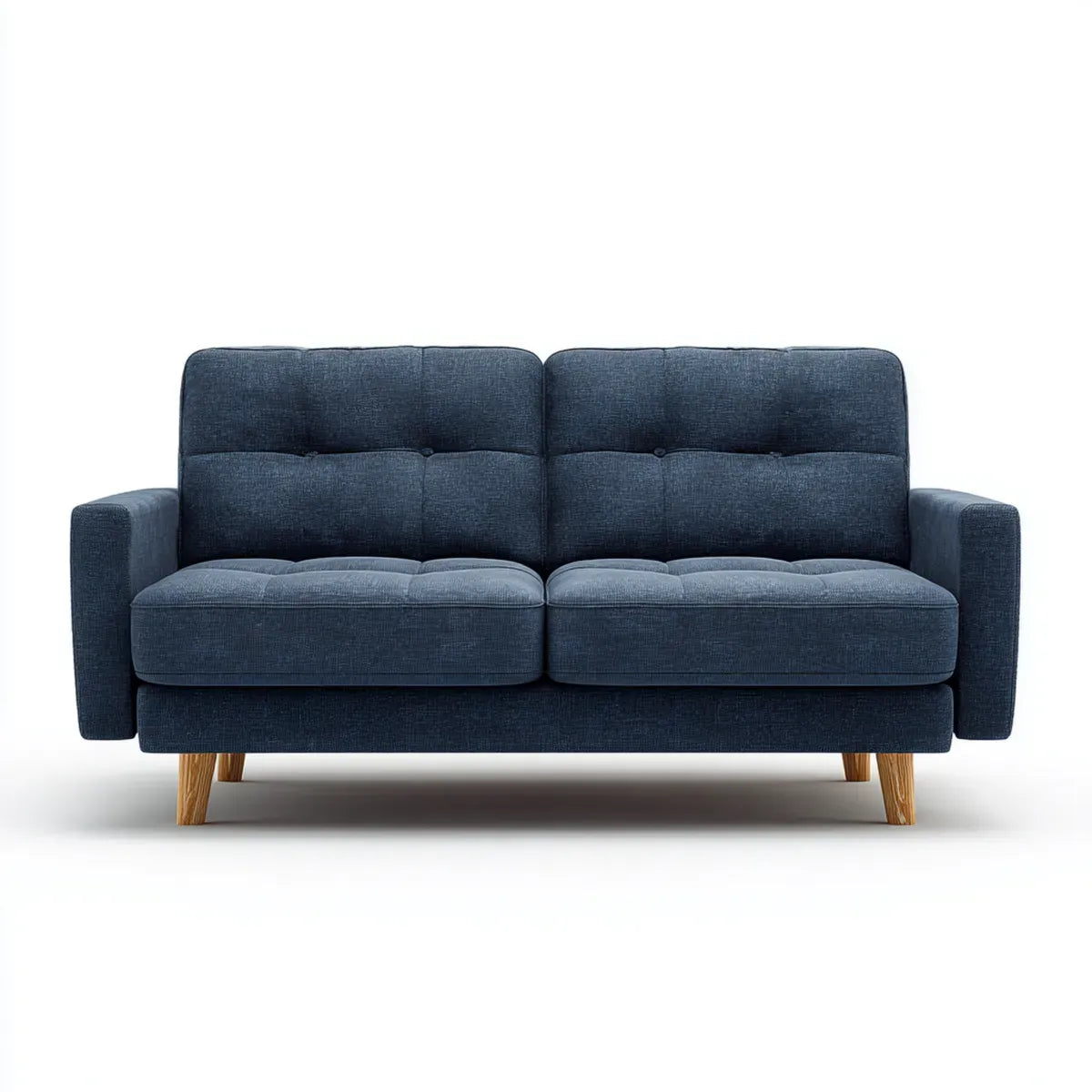 Divano 2 posti blu scuro 160 x 85 x 88 cm in poliestere forma rettangolare