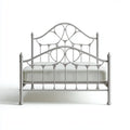 Letto matrimoniale in acciaio grigio 160 x 190 cm con testiera e pediera sagomate
