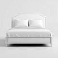 Letto matrimoniale bianco 160 x 200 cm in MDF e similpelle PU rettangolare