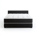 Letto matrimoniale con materasso nero e bianco 160 x 200 cm in poliestere rettangolare