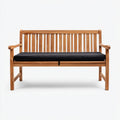 Panca da ingresso con braccioli marrone e nero in legno massello di teak rettangolare 120 x 65 x 90 cm