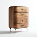Cassettiera 4 cassetti noce 80 x 45 x 120 cm in MDF impiallacciato noce rettangolare