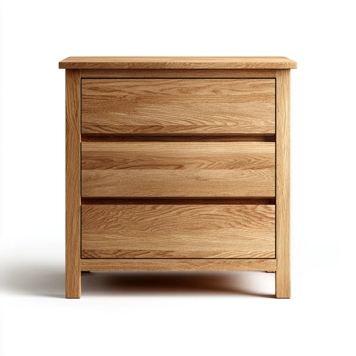Comodino cassettiera 3 cassetti in rovere naturale rettangolare 70 x 40 x 75 cm