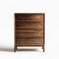 Cassettiera camera da letto marrone in legno massello di noce 90 x 45 x 120 cm rettangolare con 4 cassetti