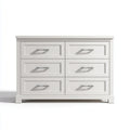Cassettiera a 6 cassetti bianca 140 x 45 x 90 cm in MDF rettangolare