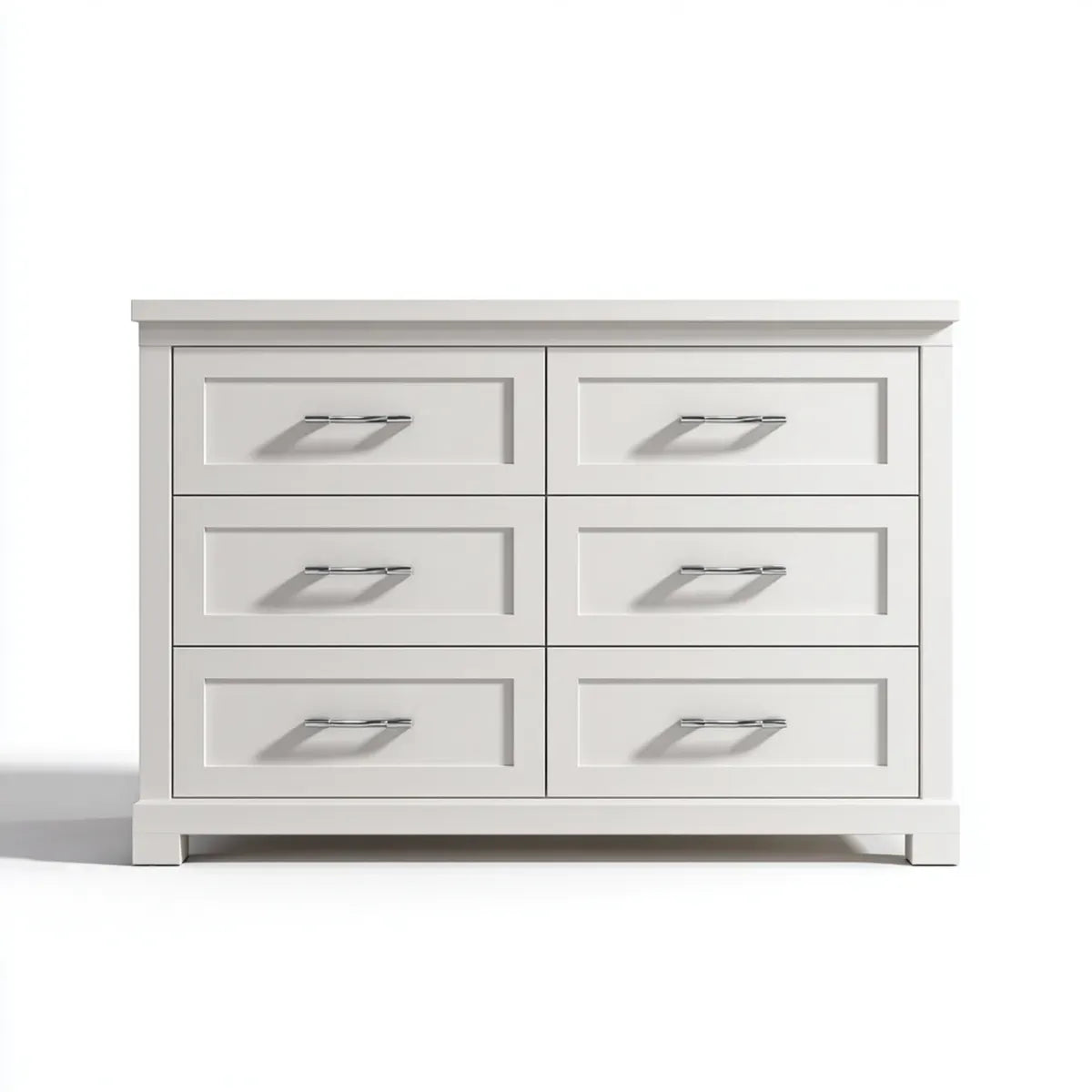 Cassettiera a 6 cassetti bianca 140 x 45 x 90 cm in MDF rettangolare