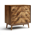 Cassettiera a 3 cassetti marrone in legno massello di mango rettangolare 80 x 40 x 85 cm